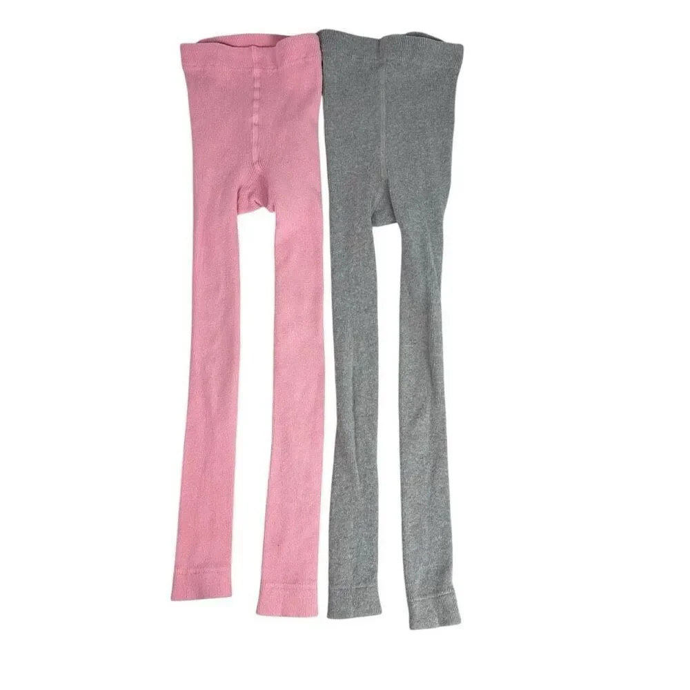 Hanna Andersson 130 / 8 Tights Gray & Pink